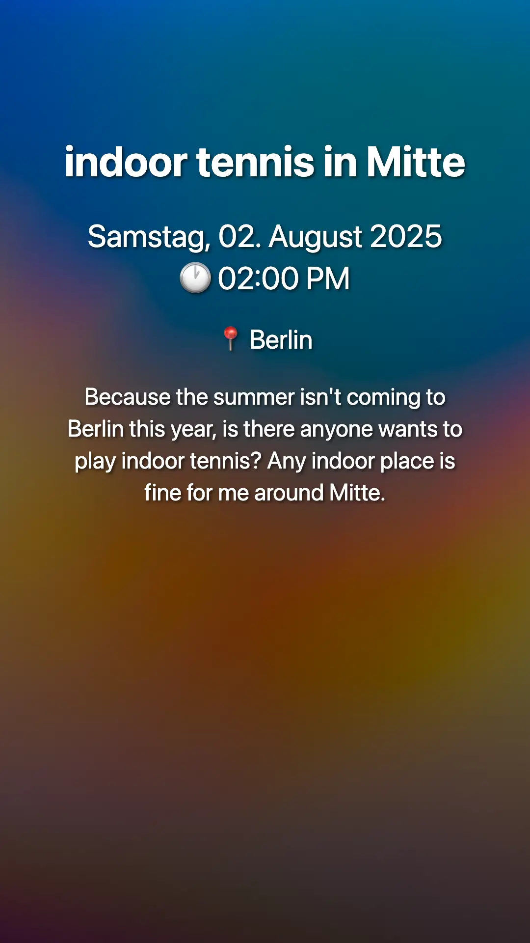 indoor tennis in Mitte